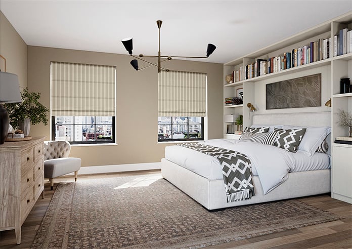 Emily Bond Parasol Stripe, Taupe - Twist&Fit Roman Blind - Image 7